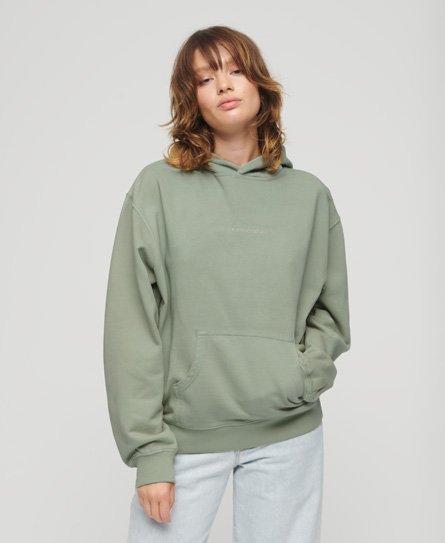 Superdry Women’s Micro Logo Embroidered Boxy Hoodie Green / Light Jade Green - Size: 6