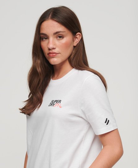 Superdry Women’s Sportswear Logo Relaxed T-Shirt White / Brilliant White - Size: 8