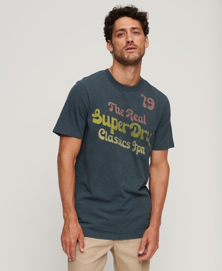 Superdry Men’s Trade Script Graphic T-Shirt Navy / Eclipse Navy - Size: S