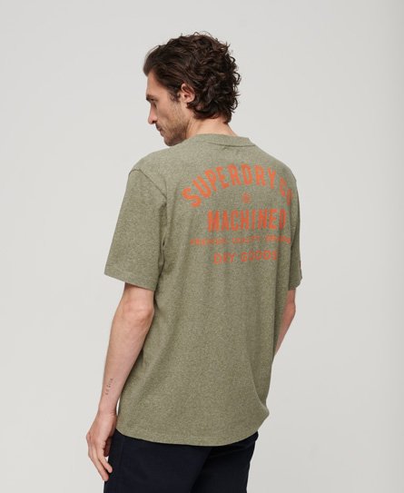 Superdry Men’s Workwear Trade Graphic T-shirt Green / Hushed Olive Grit - Size: XL