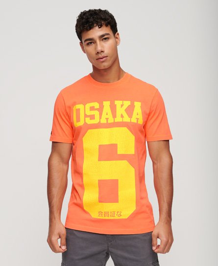 Superdry Men's Osaka Neon Graphic T-Shirt Orange / Shocker Orange