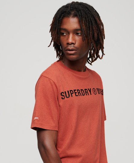 Superdry Men’s Workwear Logo Vintage T-Shirt Orange / Americana Orange Marl - Size: XL