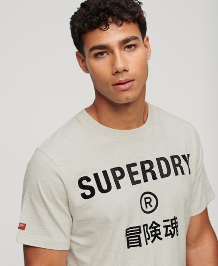 Superdry Men’s Workwear Logo Vintage T-Shirt Grey / Oatmeal Grey Marl - Size: S
