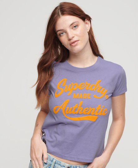 Superdry Women’s Archive Neon Graphic T-Shirt Purple / Violet Marl - Size: 12