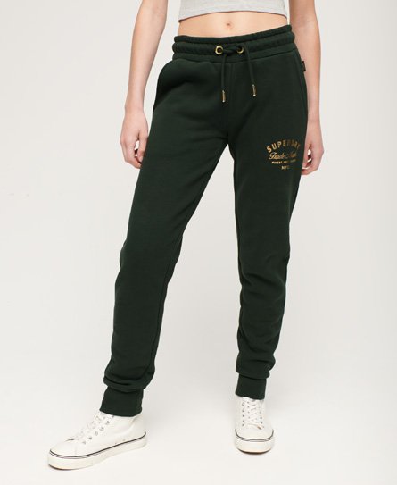 Wąskie spodnie dresowe Luxe z metalicznym logo