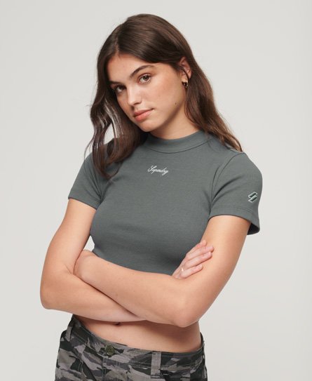 Organic Cotton Embroidered Cropped T-Shirt