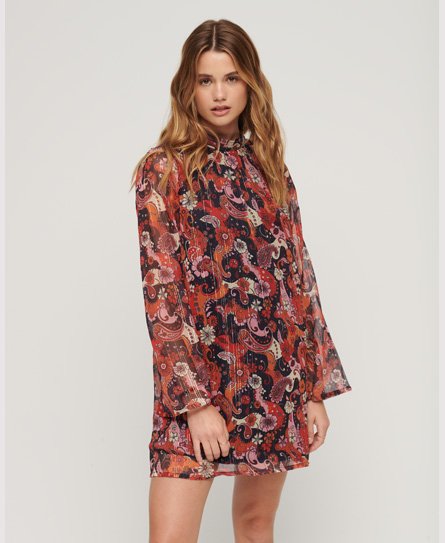 Superdry Women’s Print Flare Sleeve Mini Dress Multiple Colours / Pink Groovy Paisley - Size: 8