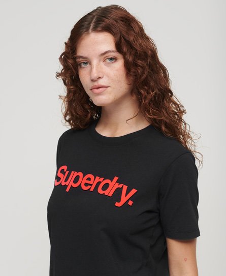 Superdry Women’s Core Neon Logo T-Shirt Black - Size: 10