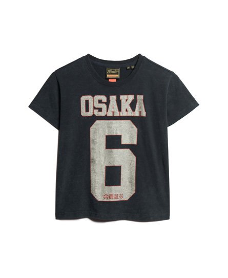 Women\'s Osaka 6 Embellished 90s T-Shirt in Eclipse Navy | Superdry US
