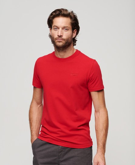 Superdry Herren T-Shirt mit Aufgesticktem Vintage-Logo Rot