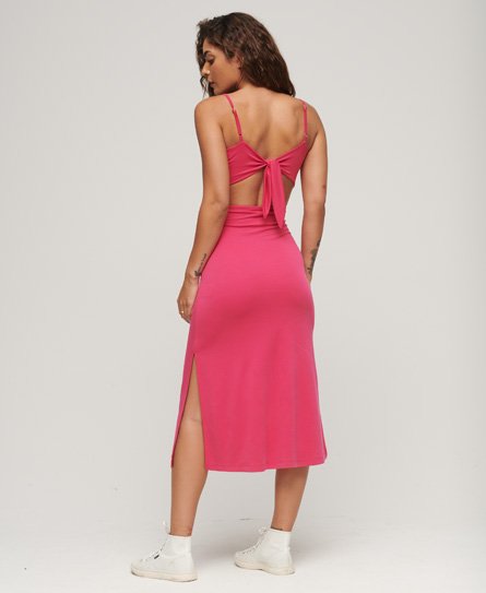 Superdry Women’s Jersey Open Back Dress Pink / Highland Berry - Size: 16