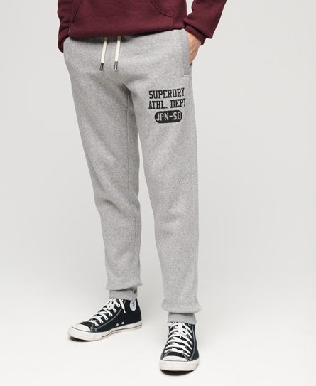 Superdry Men’s Athletic College Logo Joggers Grey / Vintage Grey Fleck Marl - Size: S