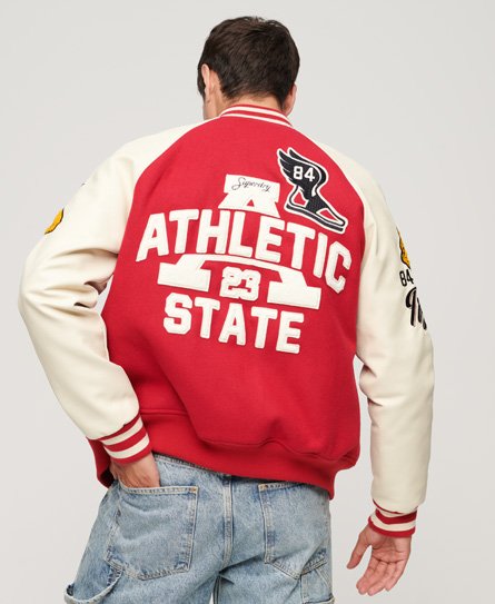 College Varsity Patched Bomber Jacket