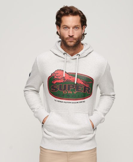 Workwear hoodie met logo en print