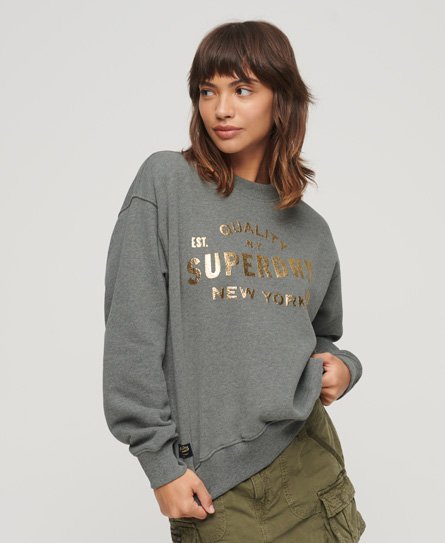 Luxe Metallic Logo Sweatshirt