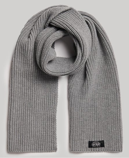 Superdry Women’s Classic Knit Scarf Silver - Size: 1SIZE