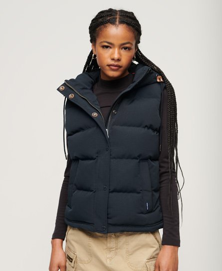 Superdry Women’s Everest Hooded Puffer Gilet Navy / Eclipse Navy - Size: 14