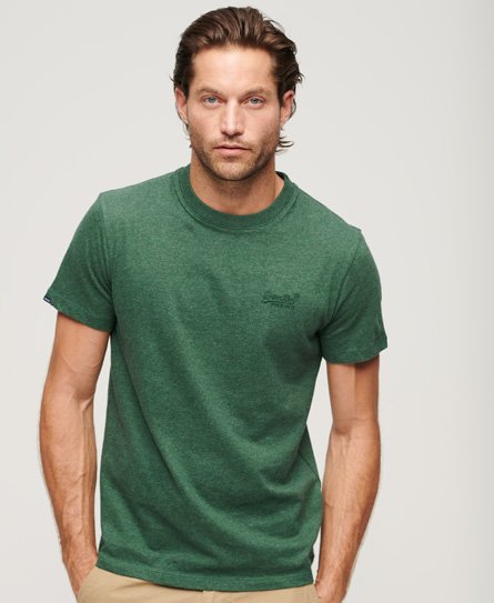 Superdry Men’s Organic Cotton Essential Logo T-Shirt Green / Heritage Pine Green - Size: XL