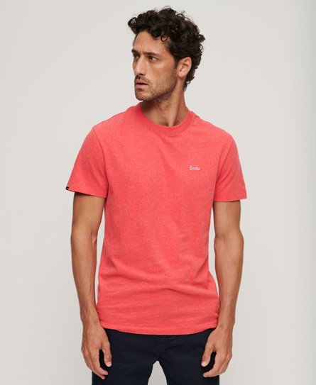 Superdry Men’s Organic Cotton Essential Small Logo T-Shirt Cream / Coral Marl - Size: L