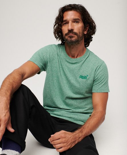 Superdry Men’s Organic Cotton Essential Logo T-Shirt Green / Bright Green Grit - Size: M