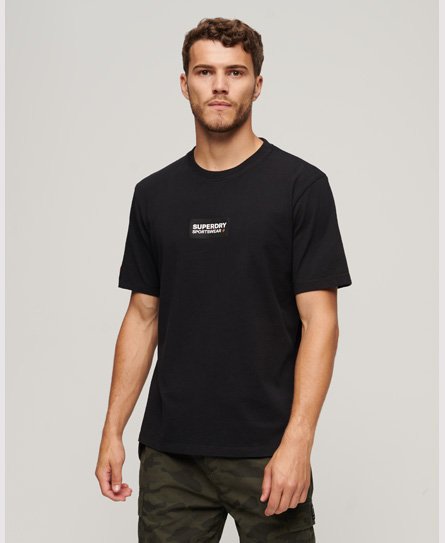 Superdry Men’s Tech Graphic Logo Oversized T-Shirt Black - Size: L