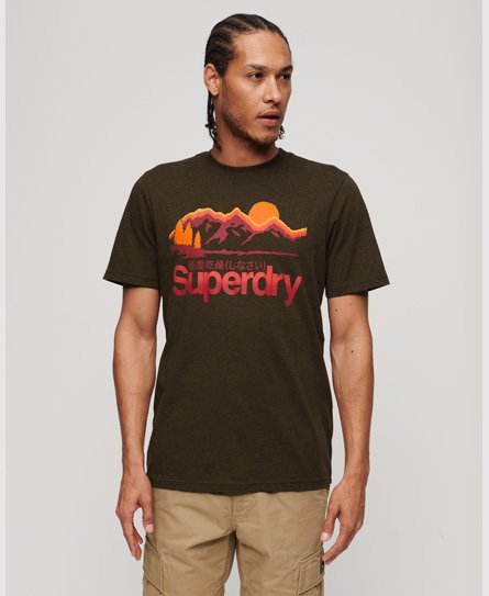 Superdry Men's Core Logo Great Outdoors T-Shirt Green / Khaki Grit