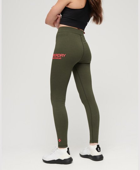 Superdry Women’s Core Sports High Waisted Leggings Green / Dark Moss Green - Size: 8