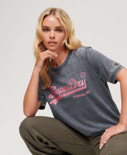 Superdry Women’s Embellished Vintage Logo T-Shirt Navy / Eclipse Navy - Size: 8