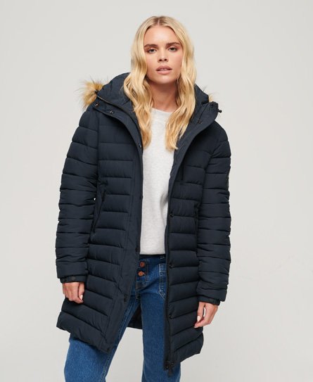 Length Products Hooded Superdry Women\'s Mid - Puffer Coat Fuji