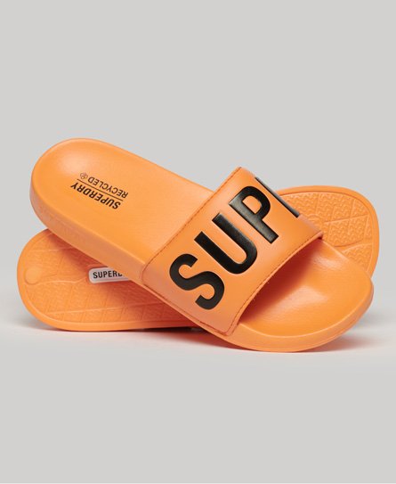 Superdry Men’s Classic Core Vegan Pool Sliders, Orange, Size: M