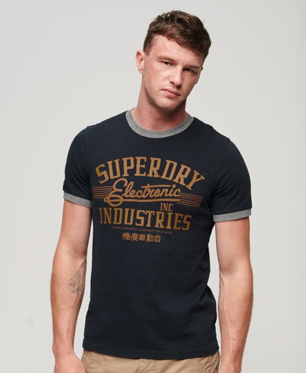 SUPERDRY Men's Brushstroke Tee- Tee Shirts by Superdry Size L Black  New with Tag
