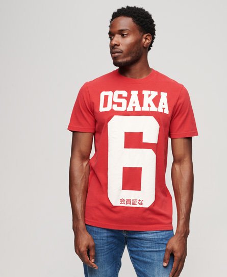 Superdry Men’s Osaka 6 Puff Print T-Shirt Red / Rebel Red - Size: XL