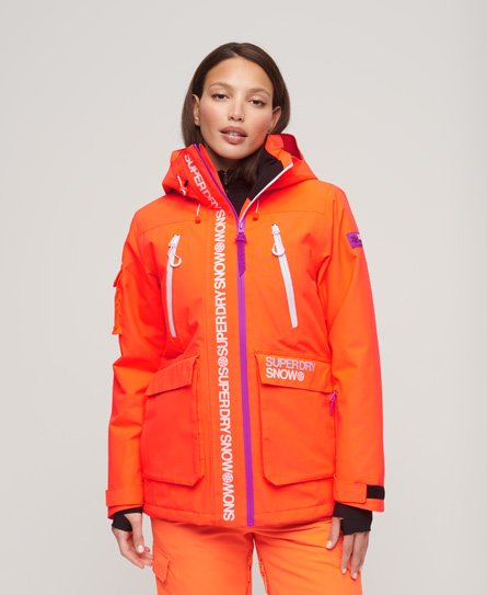 Superdry Women’s Sport Ultimate Rescue Ski Jacket Cream / Hyper Fire Coral - Size: 10