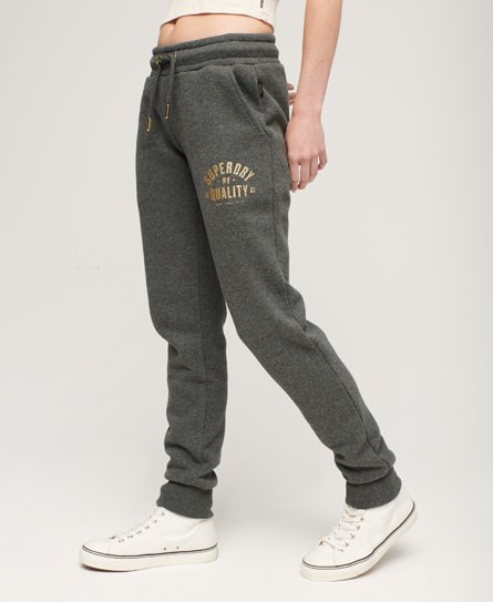 Luxe slimfit joggingbroek met metallic logo