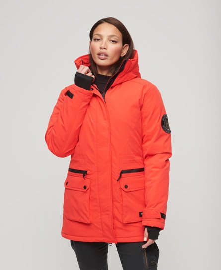 Superdry Women’s City Padded Parka Jacket Red / Sunset Red - Size: 10