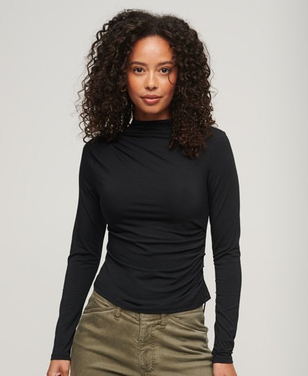 Long Sleeve Ruched Jersey Top
