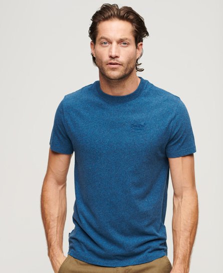 Superdry Men’s Organic Cotton Essential Logo T-Shirt Blue / Charred Teal Grit - Size: Xxxl