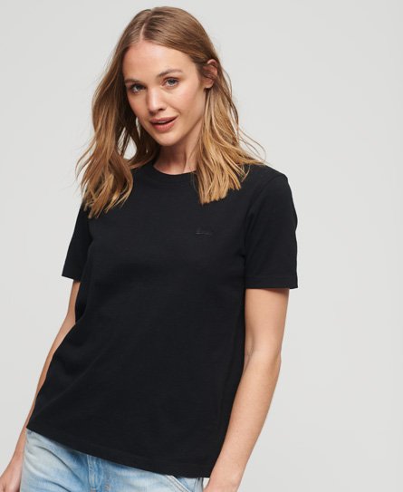 Superdry Women’s Organic Cotton Vintage Logo Embroidered T-Shirt Black - Size: 14