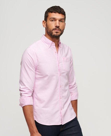 Superdry Men’s Organic Cotton Long Sleeve Oxford Shirt Pink / City Pink - Size: Xxl