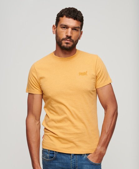 Superdry Men’s Organic Cotton Essential Logo T-Shirt Yellow / Ochre Marl - Size: S