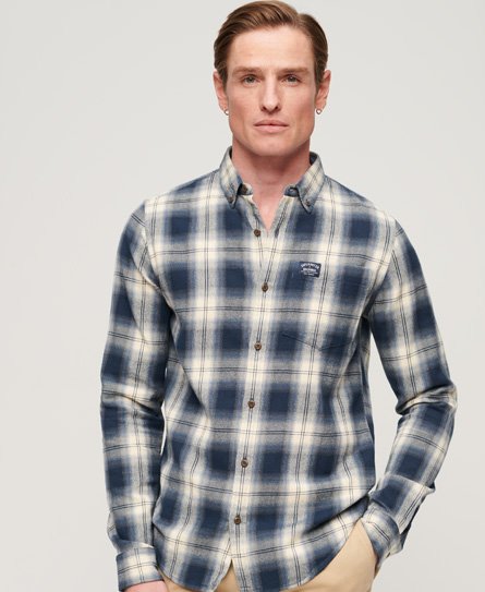 Superdry Men’s Long Sleeve Cotton Lumberjack Shirt Navy / Cedar Check Navy - Size: L
