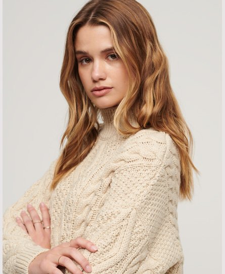 Aran Cable Knit Polo Jumper