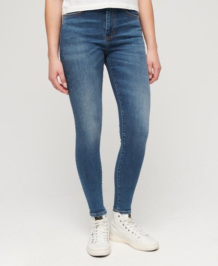 Superdry Women’s Organic Cotton High Rise Skinny Denim Jeans Dark Blue / Fulton Vintage Blue - Size: 26/28