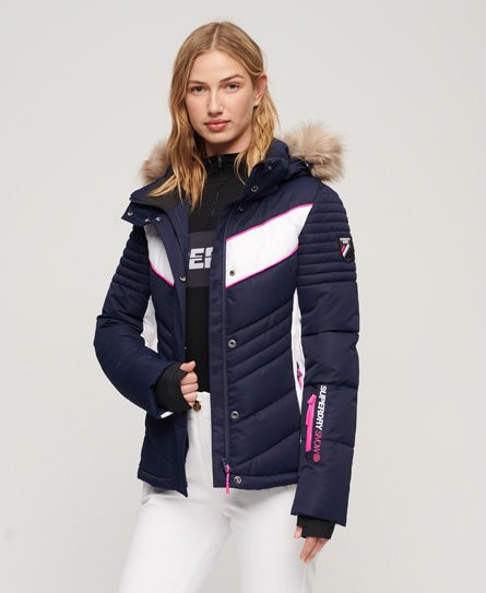 Superdry Women’s Sport Ski Luxe Puffer Jacket Navy / Rich Navy - Size: 8