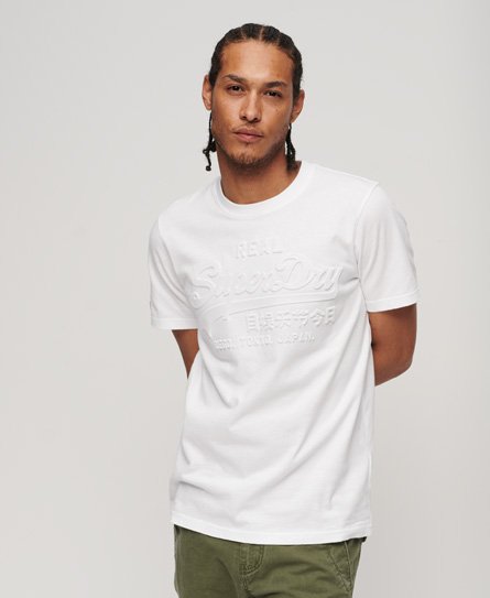Superdry Men’s Embossed Vintage Logo T-Shirt White / Optic - Size: XL
