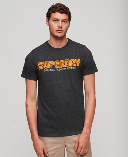 Superdry Men’s Retro Repeat T-Shirt Navy / Eclipse Navy Marl - Size: L