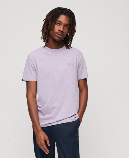 Superdry Men’s Organic Cotton Essential Logo T-Shirt Purple / Pale Lilac Marl - Size: L