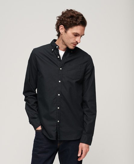 Superdry Men’s Organic Cotton Long Sleeve Oxford Shirt Navy / Eclipse Navy - Size: XL