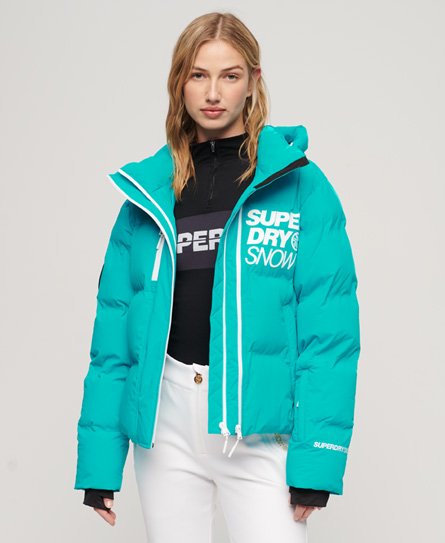 Superdry Women’s Sport Ski Boxy Puffer Jacket Blue / Bali Blue - Size: 14