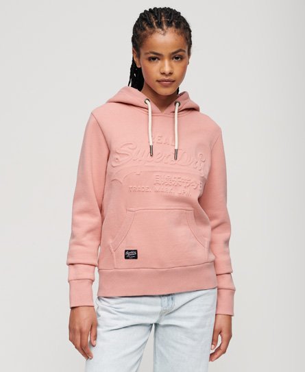 Superdry Women’s Embossed Graphic Hoodie Pink / Blush Pink - Size: 8